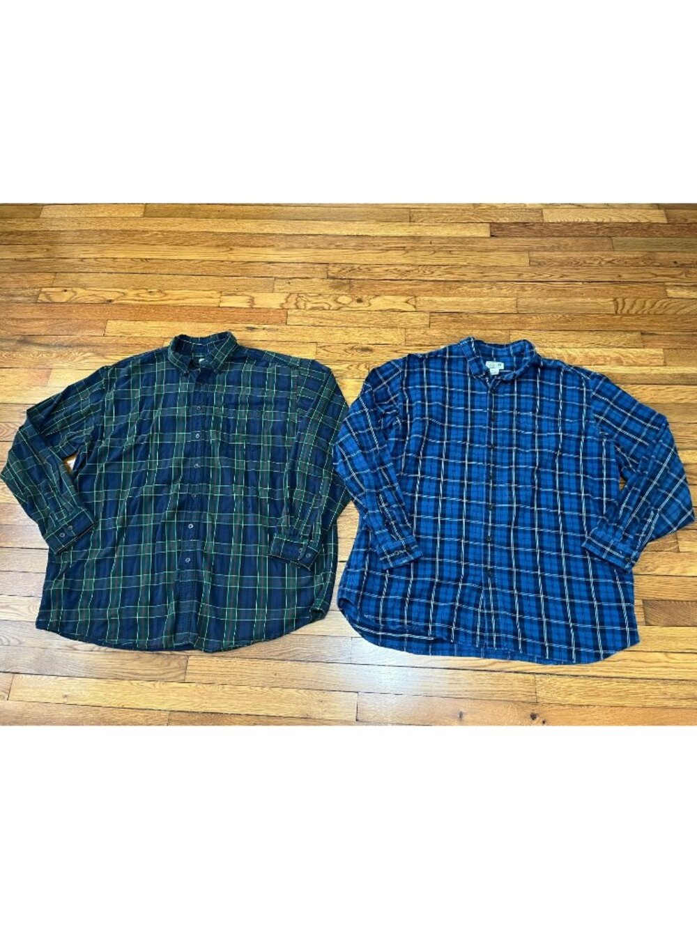 LL Bean Men's Button Down Flannel Shirt Size XXL Tall Long Sleeve Plaid LOT OF 2